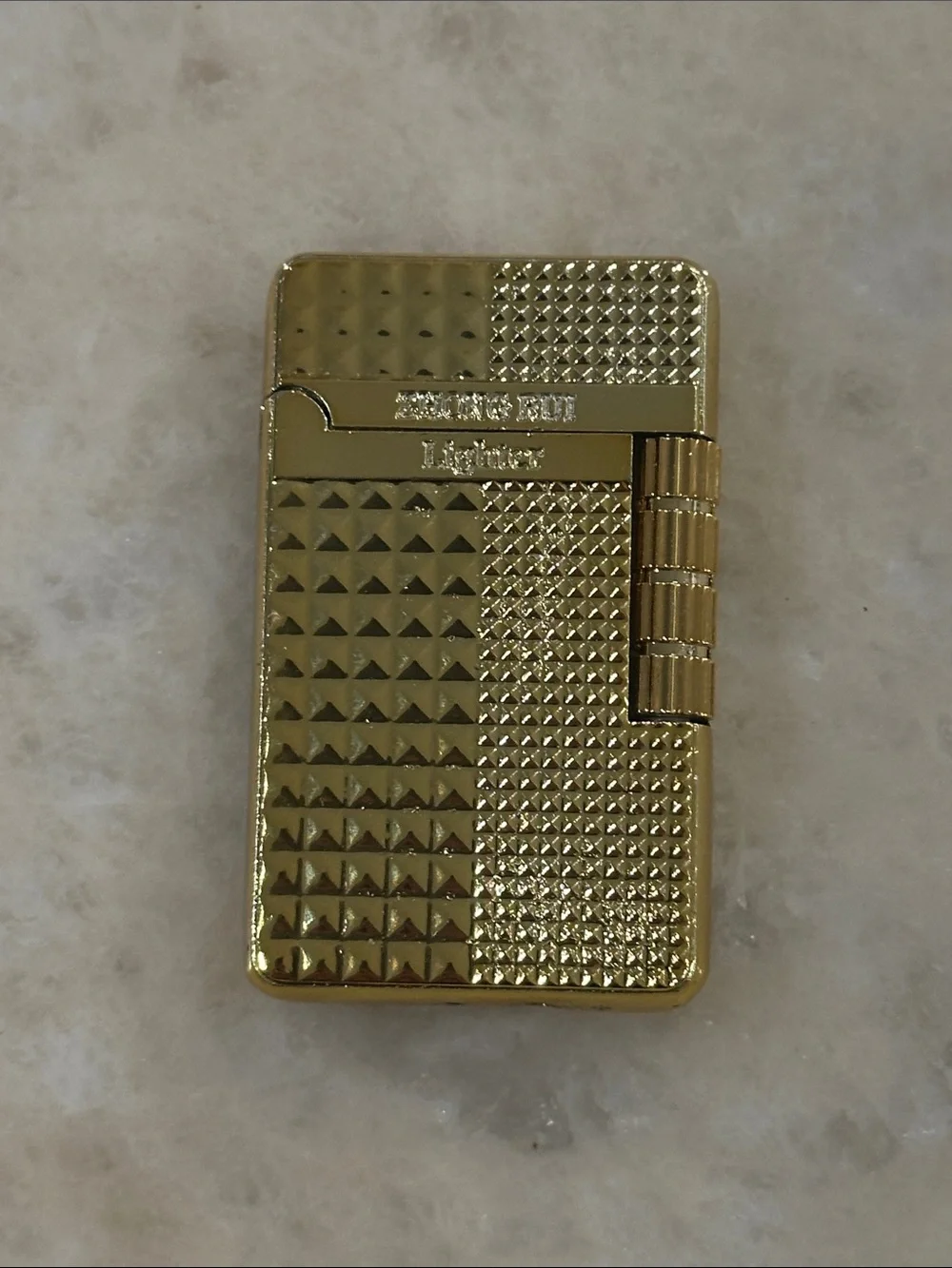 Gold Textured Rechargeable Pocket Lighter